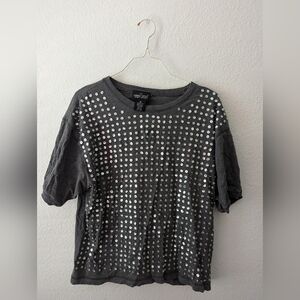 Carole Little Woman's Gray Sequin Blouse